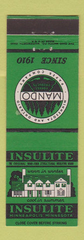 Matchbook Cover - Insulite Insulation Mando Minneapolis MN