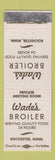 Matchbook Cover - Wade's Broiler Rohcester MN WORN