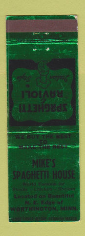 Matchbook Cover - Mike's Spaghetti House Worthington MN WEAR