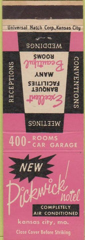 Matchbook Cover - New Pickwick Hotel Kanas City MO