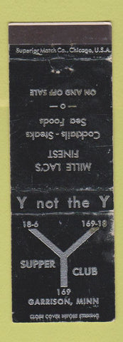 Matchbook Cover - Y Supper Club Garrison MN WORN