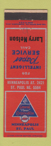 Matchbook Cover - General Paper Corp Minneapolis St Paul MN