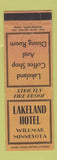 Matchbook Cover - Lakeland Hotel Willmar MN