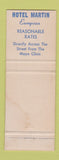 Matchbook Cover - Hotel Martin Rochester MN WEAR