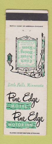 Matchbook Cover - Pine Edge Motel Little Falls MN