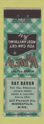 Matchbook Cover - Ray Baron Deli Minneapolis MN