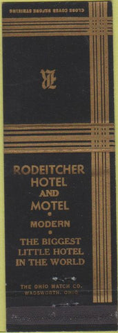 Matchbook Cover - Rodeitcher Hotel Freeland MI