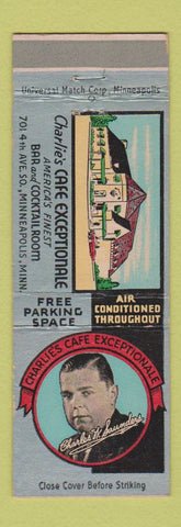 Matchbook Cover - Charlie's Cafe Exceptionale Minneapolis MN