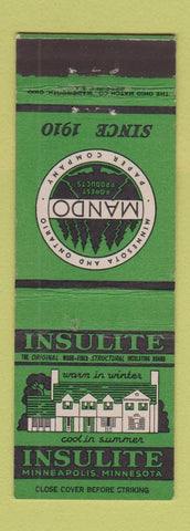 Matchbook Cover - Insulite Insulation Mando Minneapolis MN