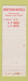 Matchbook Cover - Knutson Hotels Frederick Martin Moorhead MN WEAR