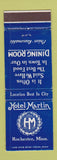 Matchbook Cover - Hotel Martin Rochester MN