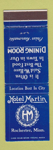Matchbook Cover - Hotel Martin Rochester MN