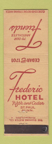 Matchbook Cover - Frederic Hotel ST Paul MN