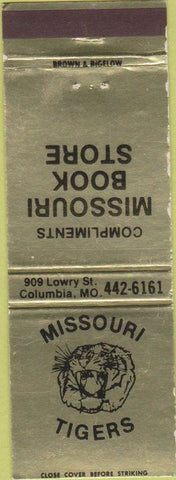 Matchbook Cover - Missouri Tigers Book Store Columbia MO