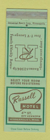 Matchbook Cover - Russell Hotel Minneapolis MN