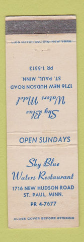 Matchbook Cover - Sky Blue Waters Restaurant St Paul MN