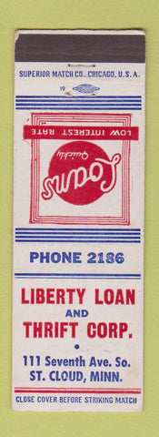 Matchbook Cover - Liberty Loan and Thrift St Cloud MN