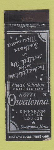 Matchbook Cover - Hotel Owatonna MN WORN