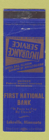 Matchbook Cover - First National Bank Lakeville MN WEAR