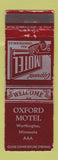 Matchbook Cover - Oxford Motel Worthington MN WORN