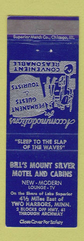 Matchbook Cover - Bill's Mount Silver Motel Two Harbors MN
