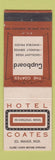 Matchbook Cover - Hotel Coates Virginia MN