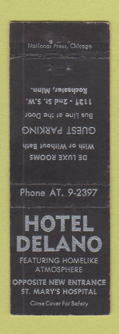 Matchbook Cover - Hotel Delano Rochester MN