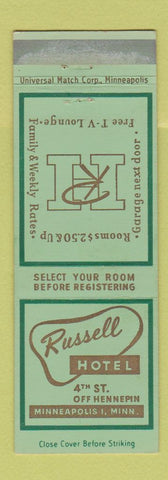 Matchbook Cover - Russell Hotel Minneapolis MN