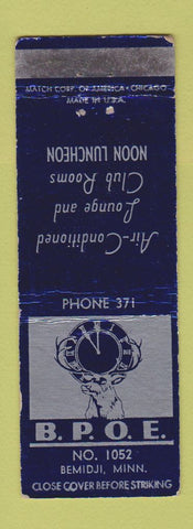 Matchbook Cover - Elks Lodge Bemidji MN WORN