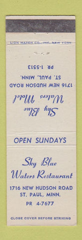 Matchbook Cover - Sky Blue Waters Restaurant St Paul MN