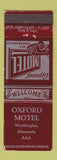 Matchbook Cover - Oxford Motel Worthington MN WEAR