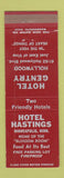 Matchbook Cover - Hastings Hotel Minneapolis MN Hotel Gentry Hollywood CA