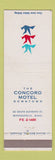 Matchbook Cover - Concord Motel Minneapolis MN