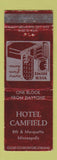 Matchbook Cover - Hotel Camfield Minneapolis MN WEAR