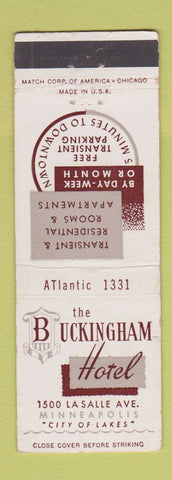 Matchbook Cover - Buckingham Hotel Minneapolis MN