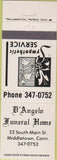 Matchbook Cover - D'Angelo Funeral Home Middletown CT