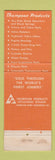Matchbook Cover - Thompson Auto Parts National Bushing Mora MN
