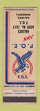 Matchbook Cover - Eagles Club Hallock MN
