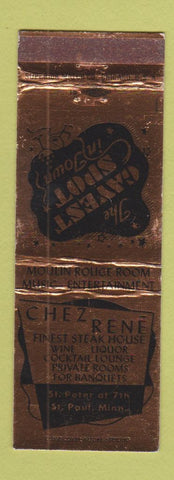Matchbook Cover - Chez Rene Steak House ST Paul MN WEAR