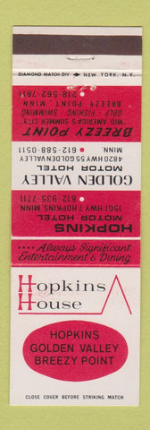Matchbook Cover - Hopkins House Breezy Point Golden Valley MN