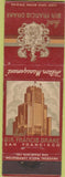 Matchbook Cover - Sir Francis Drake Hotel San Francisco CA