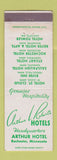 Matchbook Cover - Arthur Roberts Hotels Arthur Hotel Rochester MN WEAR