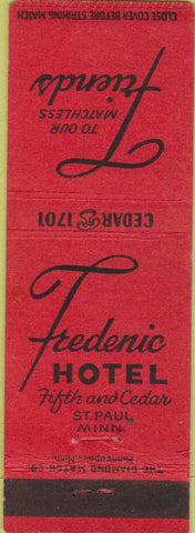 Matchbook Cover - Frdenic Hotel St Paul MN