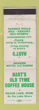 Matchbook Cover - Hart's Old Tyme Coffee House Moose Lake MN