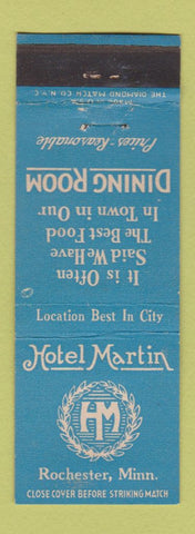 Matchbook Cover - Hotel Martin Rochester MN WORN
