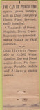 Matchbook Cover - Onan Electric Plants Minneapolis MN CREASE