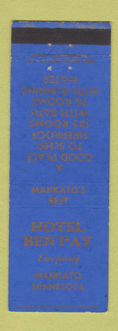 Matchbook Cover - Hotel Ben Pay Mankato MN