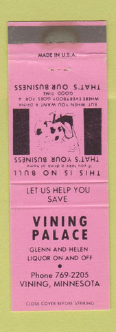 Matchbook Cover - Vining Palace Vining MN WEAR