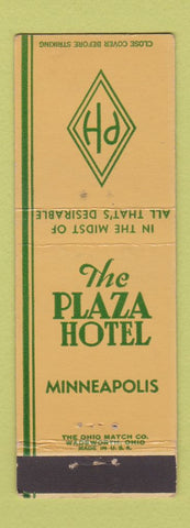 Matchbook Cover - Plaza Hotel Minneapolis MN