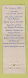 Matchbook Cover - John Hancock Insurance WM Hunter Minneapolis MN